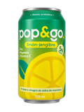 Lata Pop&Go bebida prebiótica sabor limón y jengibre 355 ml