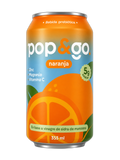 Lata Pop&Go bebida prebiótica sabor naranja 355 ml