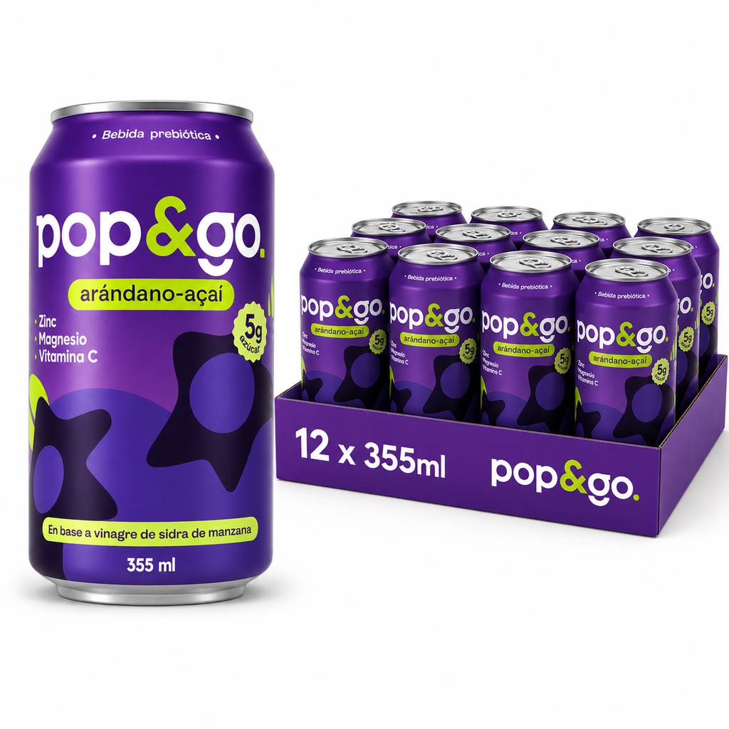 Pack Arándano-Açaí ×12 — 12 latas Pop&Go