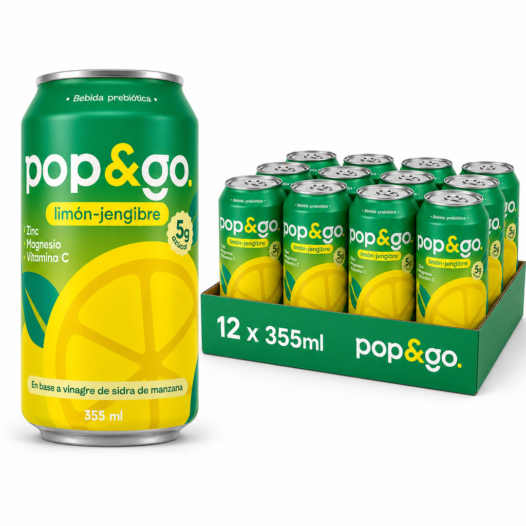 Pack Limón-Jengibre ×12 — 12 latas Pop&Go