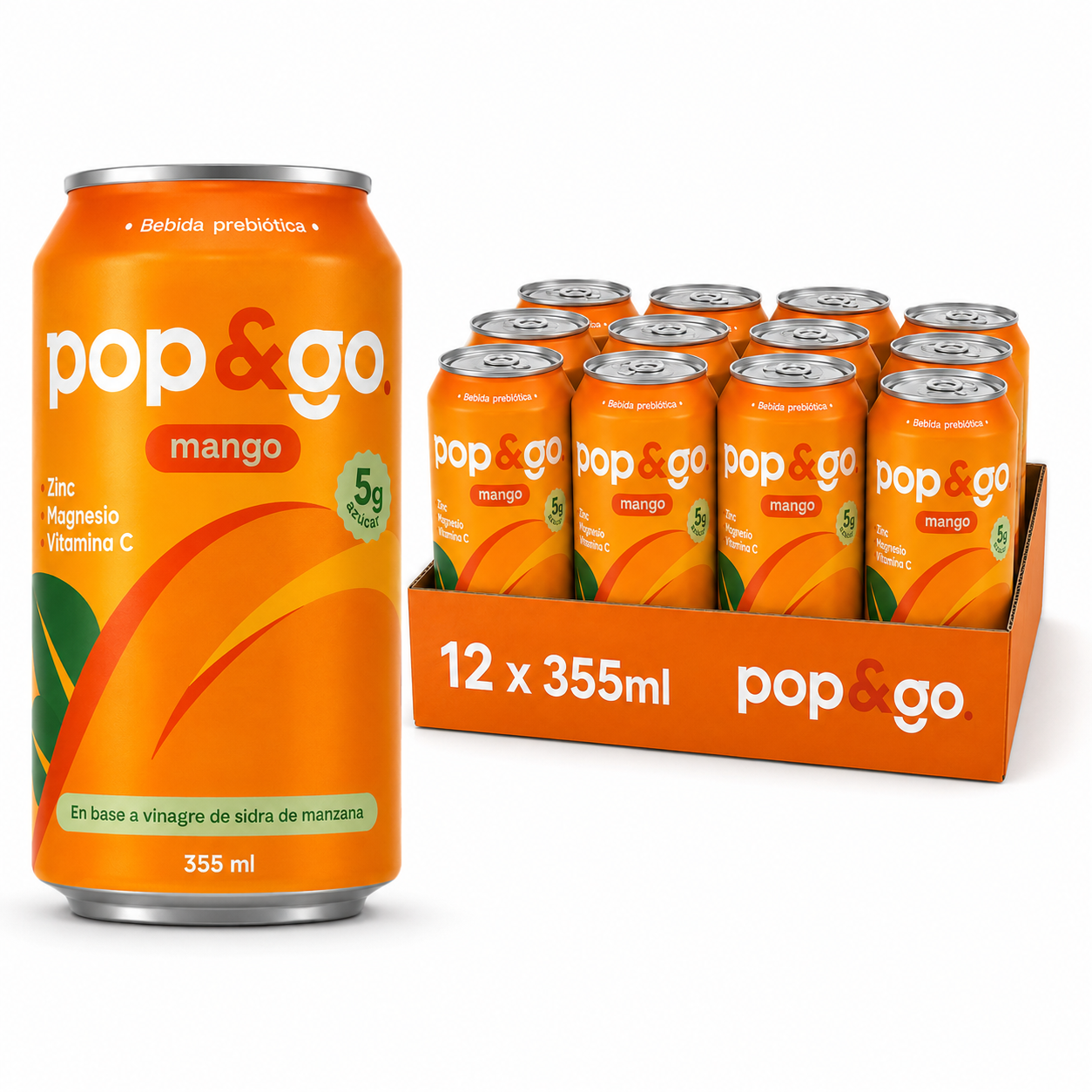 Pack Mango ×12 — 12 latas Pop&Go